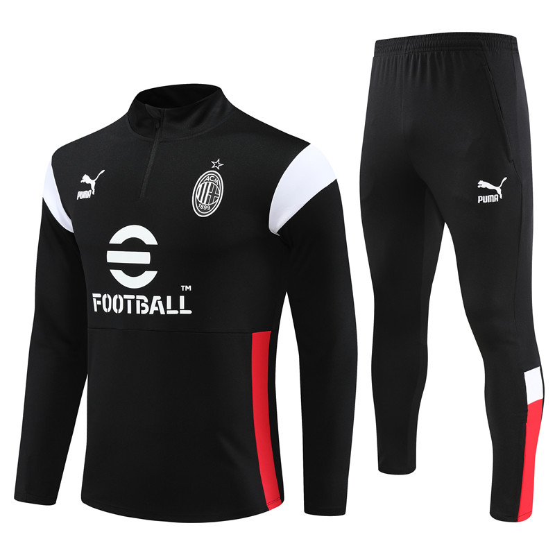 AC Milan 23-24 Kids Long Sleeve Training Set Black